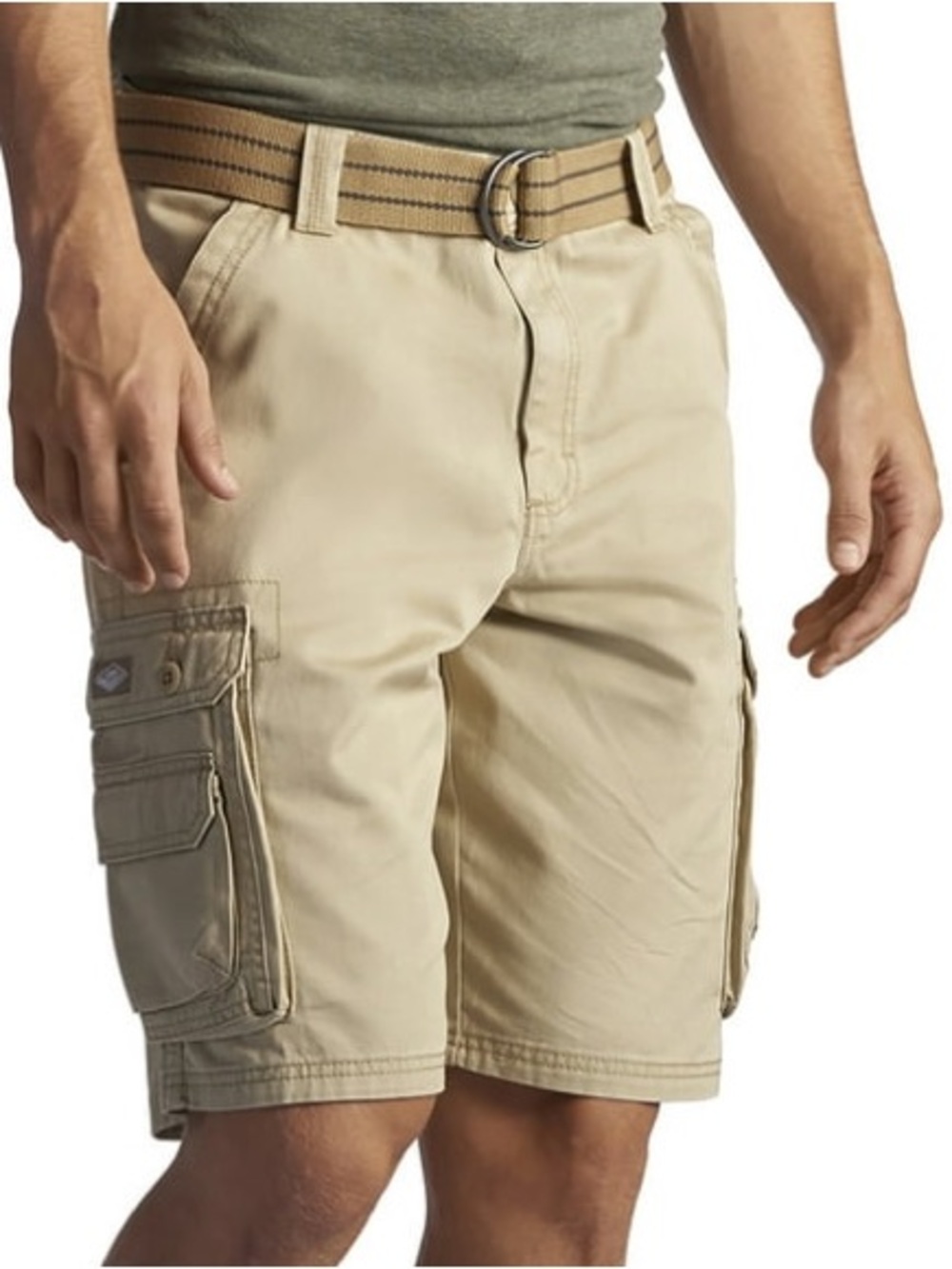 Lee Tan Cargo Shorts with Brown Belt Casual Mens Size 30 NWT